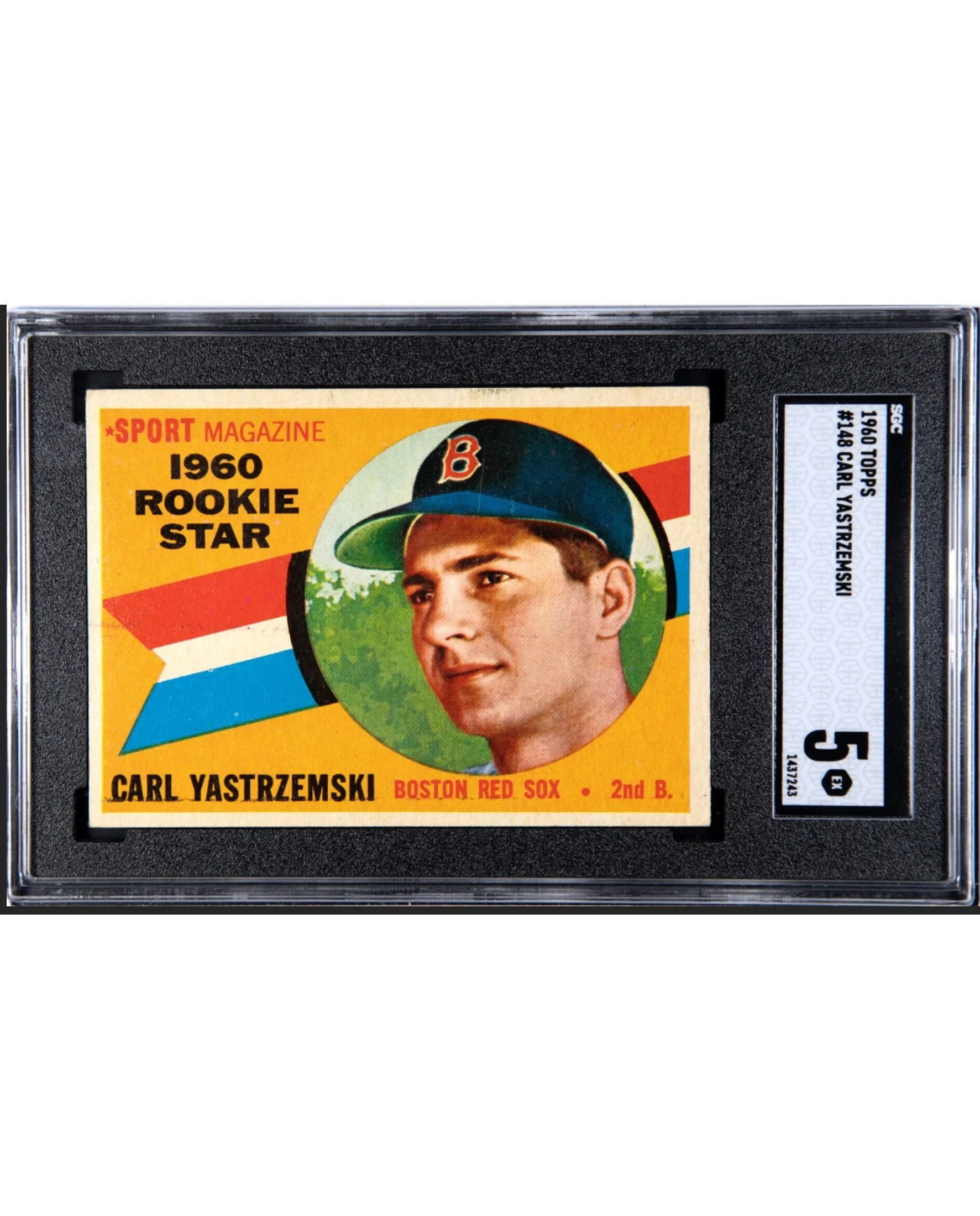 Carl Yastrzemski 1960 Topps Baseball Rookie Card #148. SGC 4